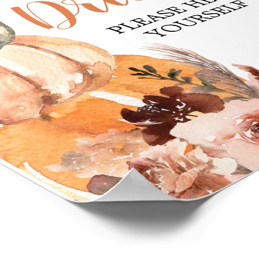 Rustic Boho Pumpkin Baby Duschgetränke Poster (Ecke)