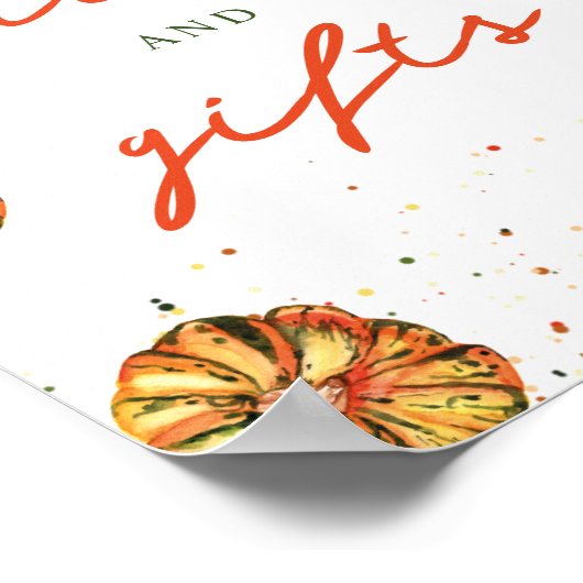 Rustic Boho Pumpkin Baby Duschkarten & Geschenke Poster (Ecke)