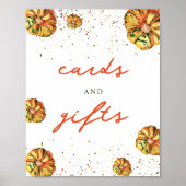 Rustic Boho Pumpkin Baby Duschkarten & Geschenke Poster (Vorne)