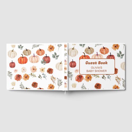 Rustic Boho Pumpkin Baby Showbook Gästebuch (Voll)