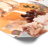 Rustic Boho Pumpkin Baby Showbook Poster (Ecke)