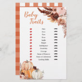 Rustic Boho Pumpkin Baby Shower Baby Tracks Spiele (Vorne/Hinten)