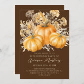 Rustic Boho Pumpkin Fall Foliage Einladung (Vorne/Hinten)