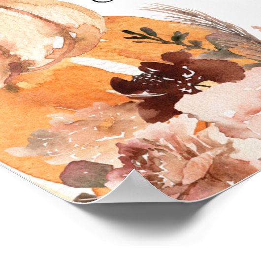 Rustic Boho Pumpkin Game Momosa Bar Poster (Ecke)