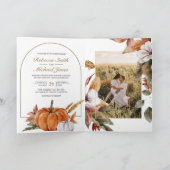 Rustic Boho Pumpkin Photo QR Code Wedding Einladung (Innenseite)