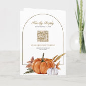 Rustic Boho Pumpkin Photo QR Code Wedding Einladung (Rückseite)