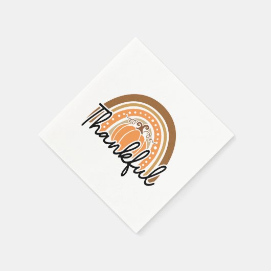 Rustic Boho Pumpkin Rainbow Dankbar Serviette (Ecke)