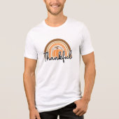 Rustic Boho Pumpkin Rainbow Dankbar Tri-Blend Shirt (Vorderseite)