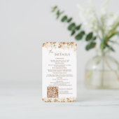 Rustic Boho QR Code Wedding Details Card Begleitkarte (Stehend Vorderseite)