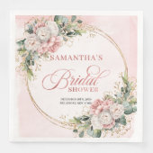 Rustic Boho Rose Gold Greenery Bridal Shower Napki Serviette (Vorderseite)
