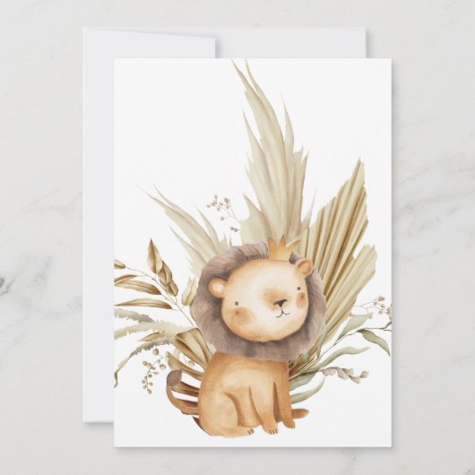 Rustic Boho Safari Animals Baby Dusche Dankeskarte (Rückseite)