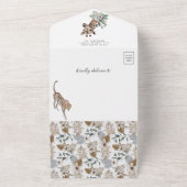 Rustic Boho Safari Leopard und Giraffe Baby Dusche All In One Einladung (Außenbereich)