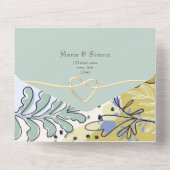 Rustic Boho Sage Yellow Wedding All In One Einladung (Rückseite)