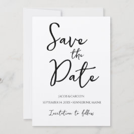 Rustic Boho Save the Date handgeschriebener Schrif Einladung