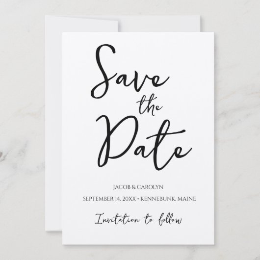 Rustic Boho Save the Date handgeschriebener Schrif Einladung (Vorderseite)