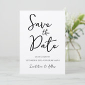 Rustic Boho Save the Date handgeschriebener Schrif Einladung (Stehend Vorderseite)