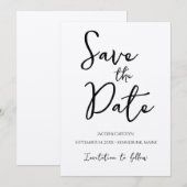 Rustic Boho Save the Date handgeschriebener Schrif Einladung (Vorne/Hinten)