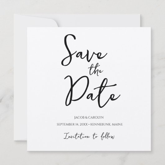 Rustic Boho Save the Date handgeschriebener Schrif Einladung (Vorderseite)