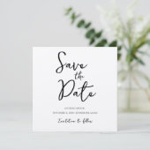 Rustic Boho Save the Date handgeschriebener Schrif Einladung (Stehend Vorderseite)