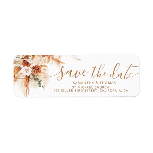 Rustic Boho Save the Date Hochzeit Rücksendeadress (Vorne)