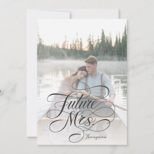 Rustic Boho Script Future Mrs. Brautparty Foto Einladung (Vorderseite)