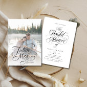 Rustic Boho Script Future Mrs. Brautparty Foto Einladung