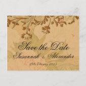 Rustic Boho Shabby Chic Peony Save the Date Ankündigungspostkarte (Vorderseite)