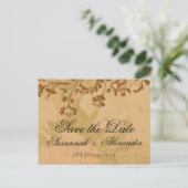 Rustic Boho Shabby Chic Peony Save the Date Ankündigungspostkarte (Stehend Vorderseite)