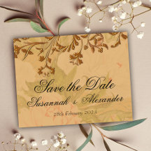 Rustic Boho Shabby Chic Peony Save the Date