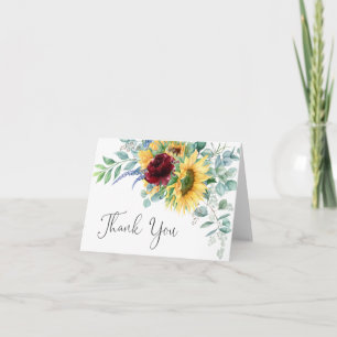 Rustic Boho Sonnenblumen und Eukalyptus Vielen Dan Dankeskarte