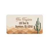 Rustic Boho Southwestern Desert Cactus Address Adressaufkleber (Vorne)