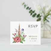 Rustic Boho Succulent Cactus Greenerity Wedding RS Einladungspostkarte (Stehend Vorderseite)