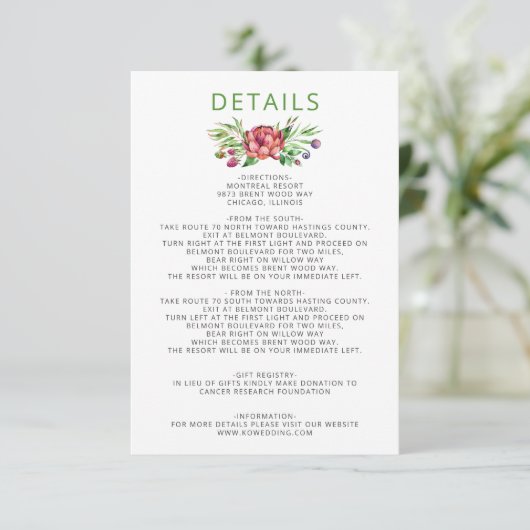 Rustic Boho Sukkulent Cactus Greenerity Wedding Begleitkarte (Stehend Vorderseite)