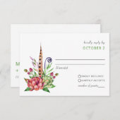 Rustic Boho Sukkulent Cactus Greenerity Wedding RSVP Karte (Vorne/Hinten)