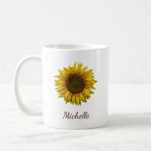 Rustic Boho Sunflower Botanical Personalized Kaffeetasse (Links)