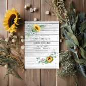 Rustic Boho Sunflower Eucalyptus Wedding Foto Save The Date