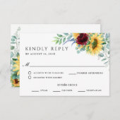 Rustic Boho Sunflowers Wedding RSVP (Vorne/Hinten)
