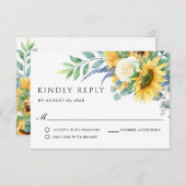Rustic Boho Sunflowers Wedding RSVP (Vorne/Hinten)