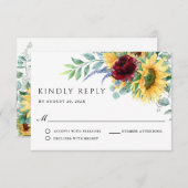 Rustic Boho Sunflowers Wedding RSVP (Vorne/Hinten)