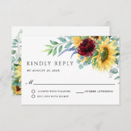 Rustic Boho Sunflowers Wedding RSVP