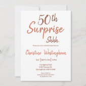 Rustic Boho Surprise 50th Birthday Invitation Einladung (Vorderseite)