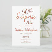 Rustic Boho Surprise 50th Birthday Invitation Einladung (Stehend Vorderseite)