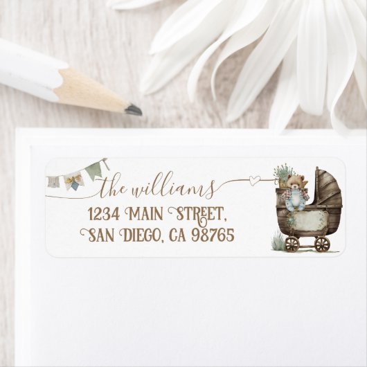 Rustic Boho teddy Bär Boy Baby Dusche (Insitu)