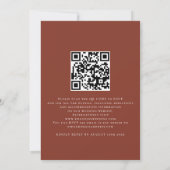 Rustic Boho Terracotta Fall Floral QR Code Hochzei Einladung (Rückseite)