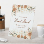 Rustic Boho Terracotta Floral Guest Book Sockelschild (In SItu)