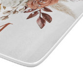 Rustic Boho Terracotta Florals Monogram Initial Schneidebrett (Ecke)