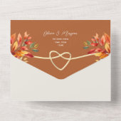 Rustic Boho Terracotta Hochzeit im Herbst All In One Einladung (Rückseite)