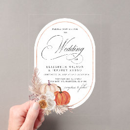 Rustic Boho Terracotta Pampas Pumpkin Hochzeit im  Acryleinladungen
