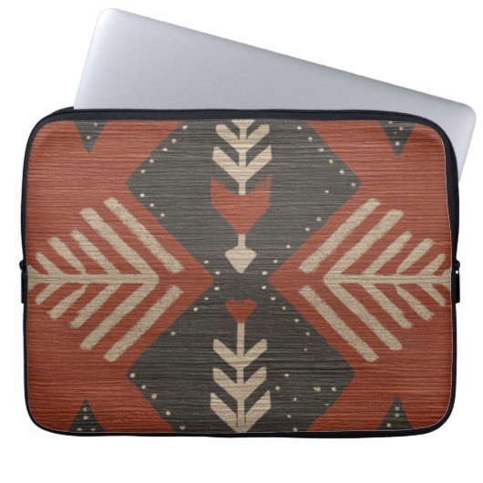 Rustic Boho Terracotta Print Electronics Bag Laptopschutzhülle (Vorderseite)