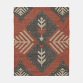 Rustic Boho Terracotta Print Fleecedecke (Vorderseite)
